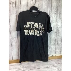 Disney World Star Wars Youth Small "The Last Jedi Black" Cotton Shirt Size M